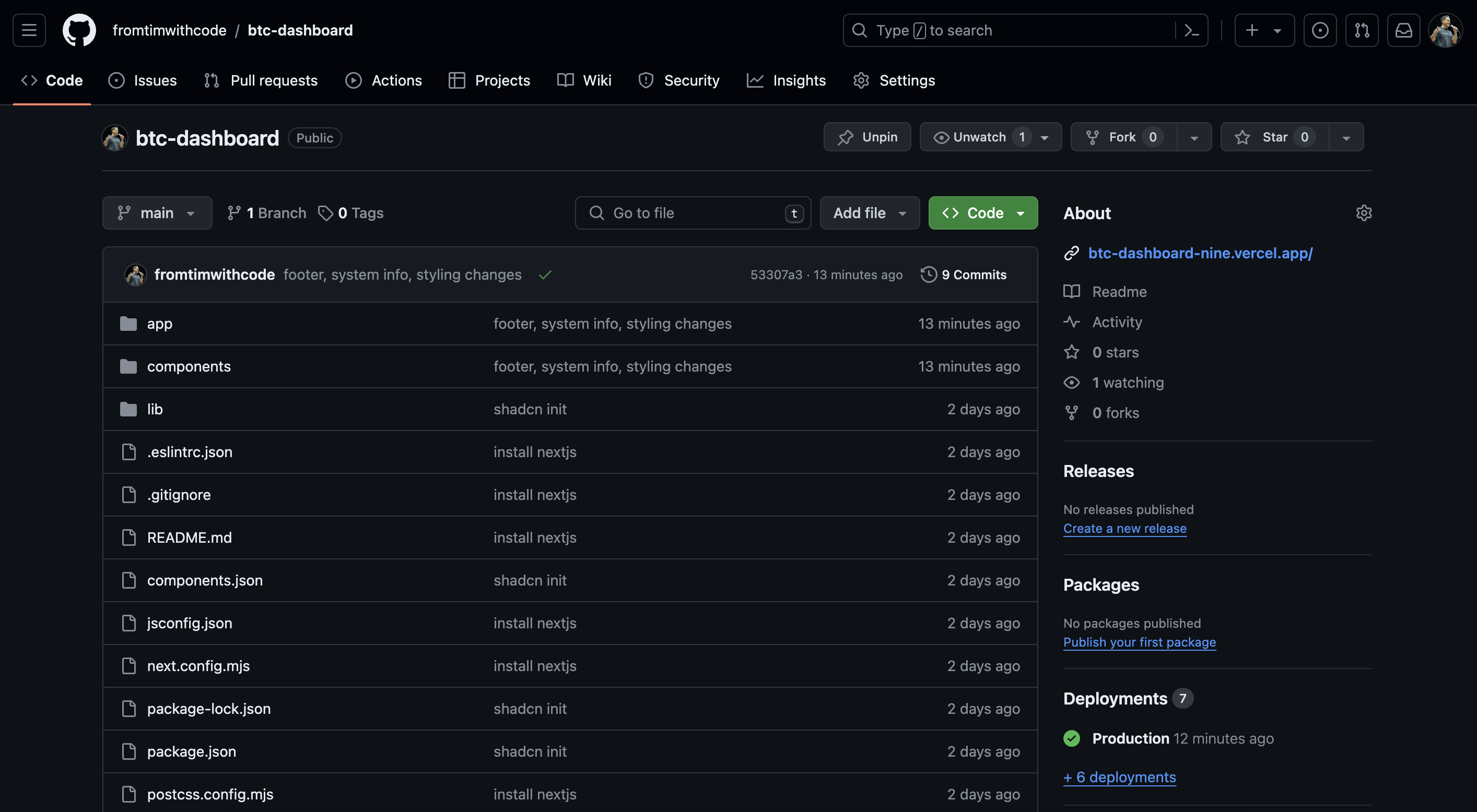 btc dashboard